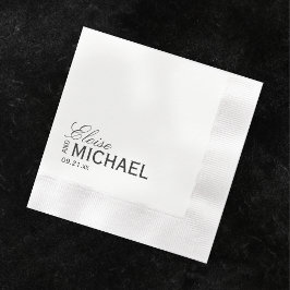 Guardanapo De Papel Casamento Formal Caligrafia Preta Clássica