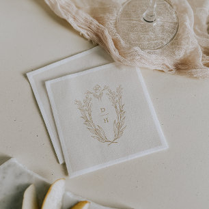 Guardanapo De Papel Casamento Formal Dourado de Creme Elegante DAPHNE