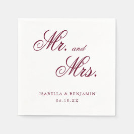 Guardanapo De Papel Casamento Formal Elegante Burgundy Tradicional