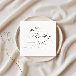 Guardanapo De Papel Casamento Formal Elegante De Caligrafia Negra