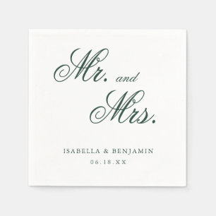 Guardanapo De Papel Casamento Formal Elegante Verde Floresta Tradicion