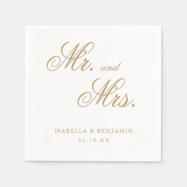 Guardanapo De Papel Casamento Formal Tradicional Elegante Ouro