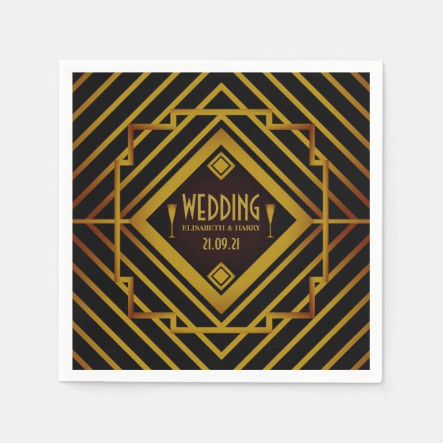 Guardanapo De Papel Casamento Gatsby Gold 2020 (Frente)
