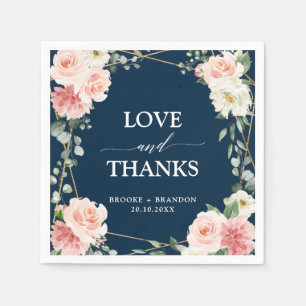 Guardanapo De Papel Casamento Geométrico Botânico do Marinho Floral Co