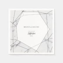 Casamento Geométrico de Mármore Elegante