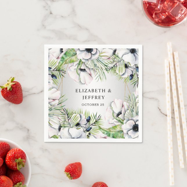 Guardanapo De Papel Casamento Geométrico Dourado da Anêmona Branca de  (Insitu)