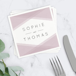 Guardanapo De Papel Casamento Geométrico em Camadas Mauve