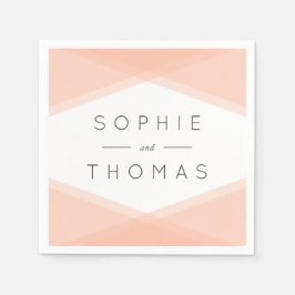 Guardanapo De Papel Casamento Geométrico em Peach