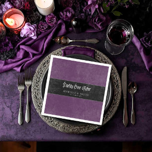 Guardanapo De Papel Casamento Gothic Raven Purple Darkly Ever After
