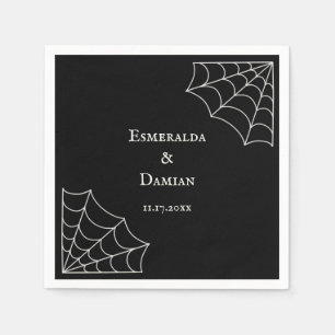 Guardanapo De Papel Casamento Gótico Branco e Negro