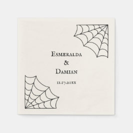 Guardanapo De Papel Casamento Gótico Branco e Negro