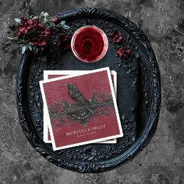 Guardanapo De Papel Casamento Gótico de Rosas Negras Raven & Black