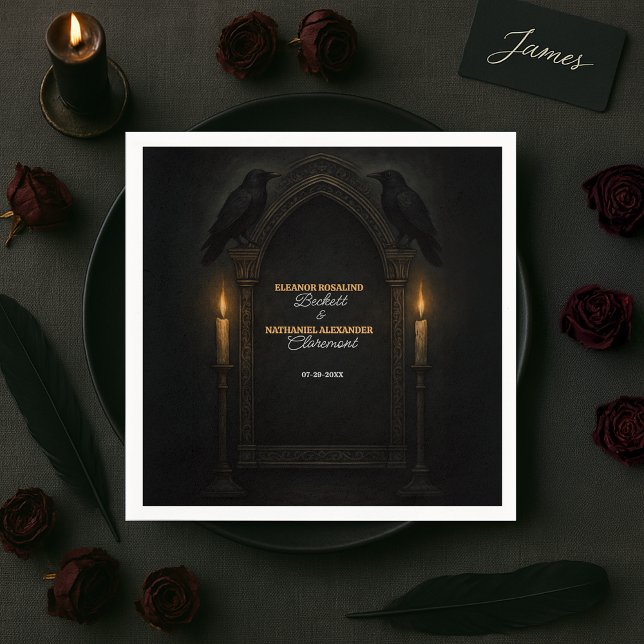 Guardanapo De Papel Casamento Gótico do Arco de Velas (Criador carregado)