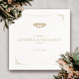 Guardanapo De Papel Casamento Gótico Elegante da Moth Vitoriana