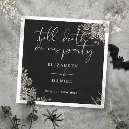 Guardanapo De Papel Casamento Gótico Floral De Rosas Negra E Branca