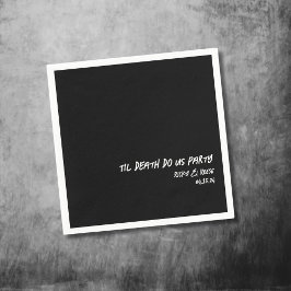 Guardanapo De Papel Casamento Gótico Nome Personalizado Cocktail Negro