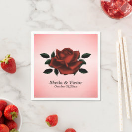 Guardanapo De Papel Casamento Gótico rosa vermelha