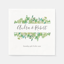 Guardanapo De Papel Casamento Greenery Eucalyptus Garland