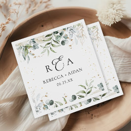 Guardanapo De Papel Casamento Greenery Floral Watercolor