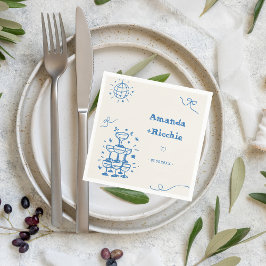 Guardanapo De Papel Casamento Imunológico Retro Francês com Disco Dese