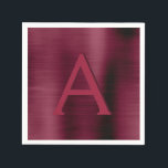 Guardanapo De Papel Casamento Inicial da Burgundy Cranberry Monograma<br><div class="desc">Burgundy Cranberry Elegant Monograma e Casamento Inicial Napkins. Estas Festas de aniversário Roxas de Marsala,  Casamentos,  Chás de panela ou Festas de solteira de Nápoles podem ser personalizadas para incluir o seu nome inicial e próprio.</div>