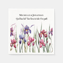 Guardanapo De Papel Casamento Inspiracional Floral Iris Rosa Púrpura A
