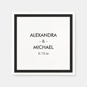 Guardanapo De Papel Casamento inspirado de Chic Black and White French