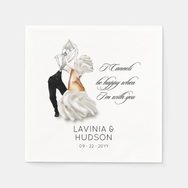 Guardanapo De Papel Casamento Italiano Cannoli Engraçado (Frente)