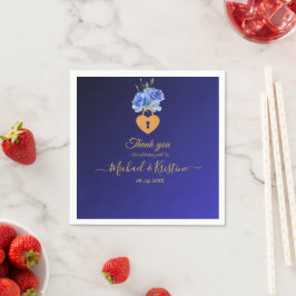 Guardanapo De Papel Casamento Laranja marinho Azul e Queimado