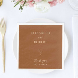 Guardanapo De Papel Casamento Laranja Queimado Terracotta Simples Eleg
