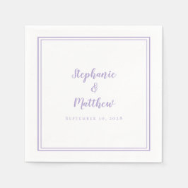 Guardanapo De Papel Casamento Lavanda Elegante Simples Recepção Modern