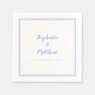 Guardanapo De Papel Casamento Lavanda Elegante Simples Recepção Modern