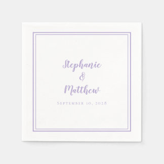 Guardanapo De Papel Casamento Lavanda Elegante Simples Recepção Modern