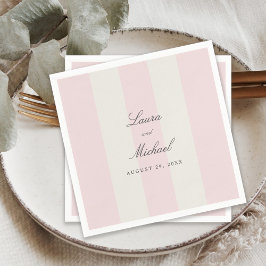 Guardanapo De Papel Casamento Listras de Cabana Rosa Simples