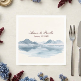 Guardanapo De Papel Casamento Mal-humorado de Montanha de Inverno