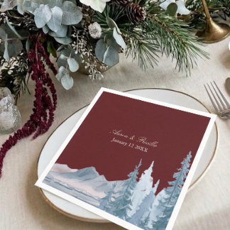 Guardanapo De Papel Casamento Mal-humorado de Montanha de Inverno
