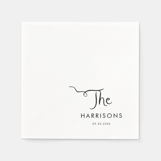 Guardanapo De Papel Casamento Manuscrito Whimsical (Frente)