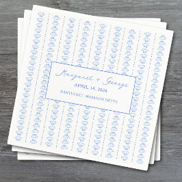 Guardanapo De Papel Casamento Marítimo Náutico da Marcha Azul Elegante