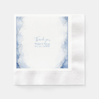 Guardanapo De Papel Casamento mármore com respingo de aquarela azul po