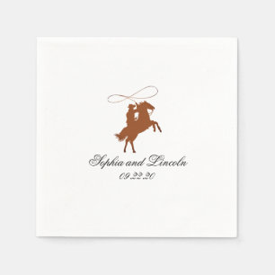 Guardanapo De Papel Casamento Marrom Escuro Elegante Ocidental