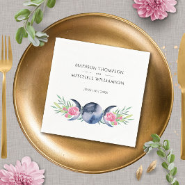 Guardanapo De Papel Casamento Metafísico Floral de Rosas Rosa de Fase 