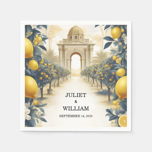 Guardanapo De Papel Casamento Militar da Fruta de Arch Comida Limão Le (Frente)