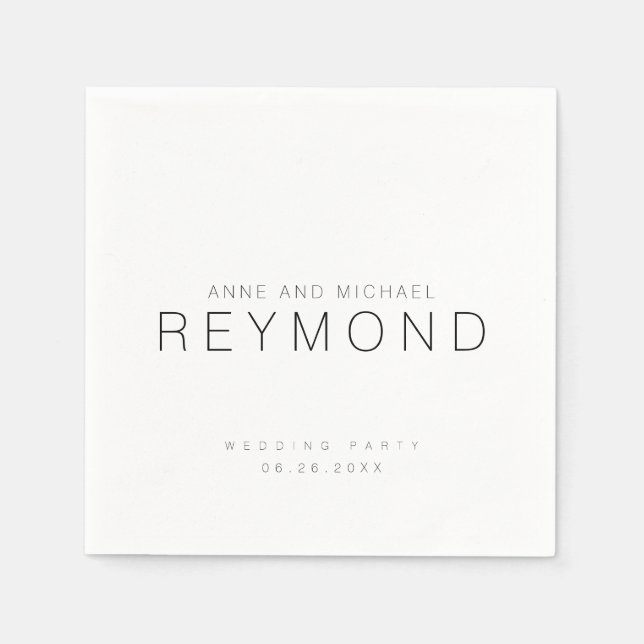 Guardanapo De Papel Casamento Minimalista Branco Claro (Frente)