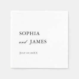 Guardanapo De Papel Casamento Minimalista Branco Elegante