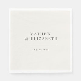 Guardanapo De Papel Casamento Minimalista | Branco Quente
