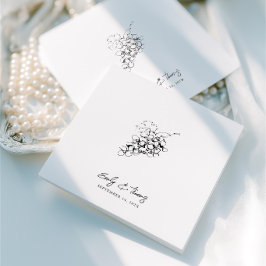 Guardanapo De Papel Casamento Minimalista Caprichoso com Tinta Desenha