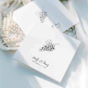Guardanapo De Papel Casamento Minimalista Caprichoso com Tinta Desenha