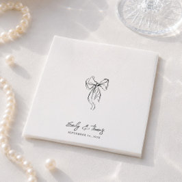Guardanapo De Papel Casamento Minimalista Caprichoso com Tinta Nanquim