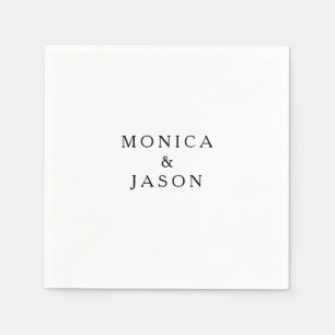 Guardanapo De Papel Casamento Minimalista Clássico de Napkins