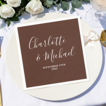 Casamento Minimalista com Letra Brown